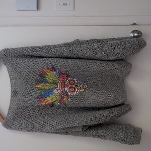 MINO DU SUD GREY MOHAIR SWEATER SIZE X LARGE